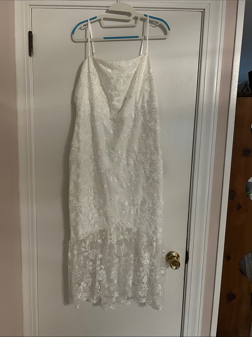 Lulu's White Lace Midi Dress